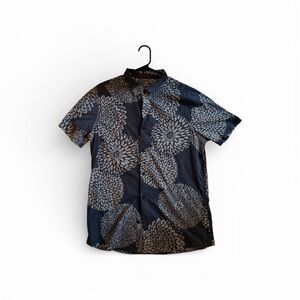 Roark Men's Casual Floral Shirt - Blue and Gray